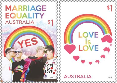 marriage equality licked with commemorative stamps gay