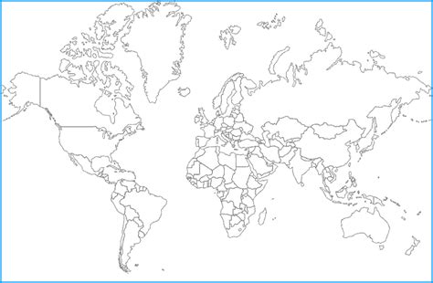 free printable outline world map jeffs office pinterest