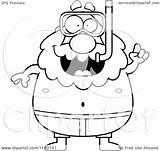 Grandpa Pudgy Snorkeler Idea Clipart Cartoon Thoman Cory Outlined Coloring Vector Collc0121 Royalty sketch template