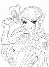 Overwatch Va Dva Line Drawing Coloriage Pages Deviantart Coloring Drawings Sketch Artstation Getdrawings Fanart Information Template sketch template