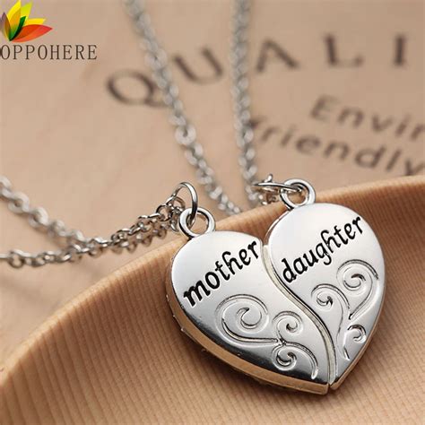 oppohere popular mother and daughter love mom necklace mother s day