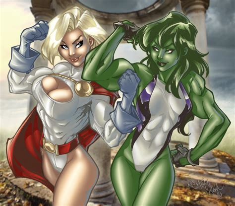Flexing Muscles With She Hulk Power Girl Xxx Cartoon Gallery Luscious