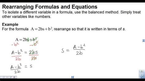 rearranging equations  formulas youtube