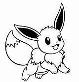 Pokemon Eevee Coloring Drawings Pages Cute Silhouette Visit sketch template