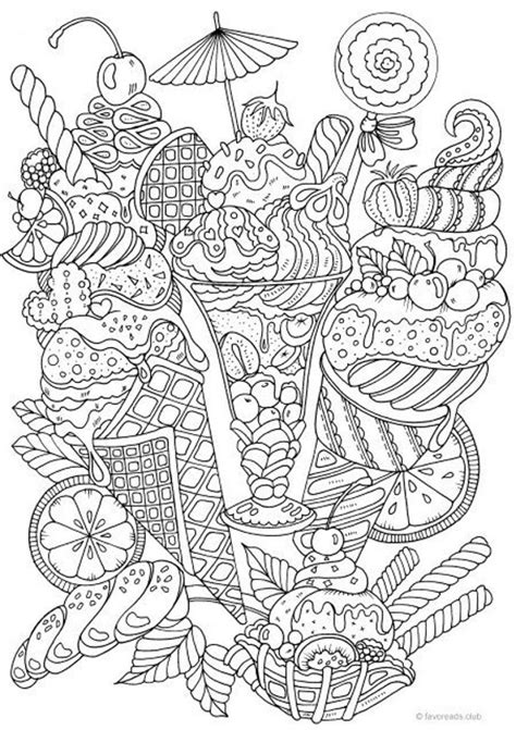 ice cream printable adult coloring page  favoreads etsy