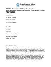 business writing reflection letter docx engl research  writing