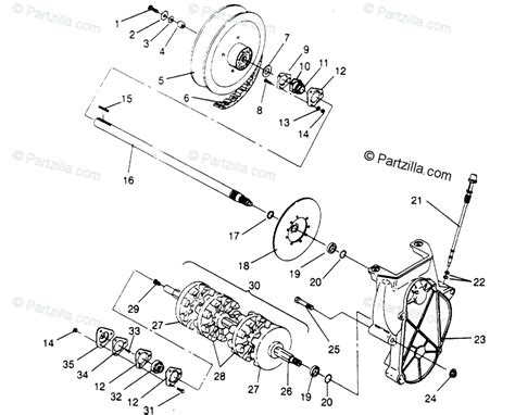 polaris snowmobile  oem parts diagram  drive train assembly xlt  xlt sks xlt