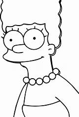 Simpsons Marge Wecoloringpage Desenhar Infantis Bart Birijus sketch template