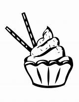 Cupcakes Coloring Stick Pages Chocolate Netart sketch template
