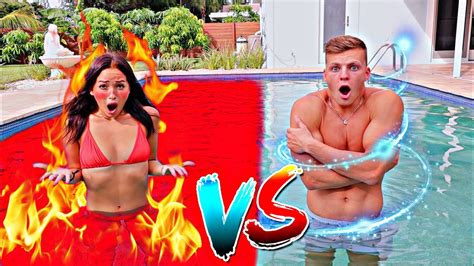 hot  cold pool challenge youtube
