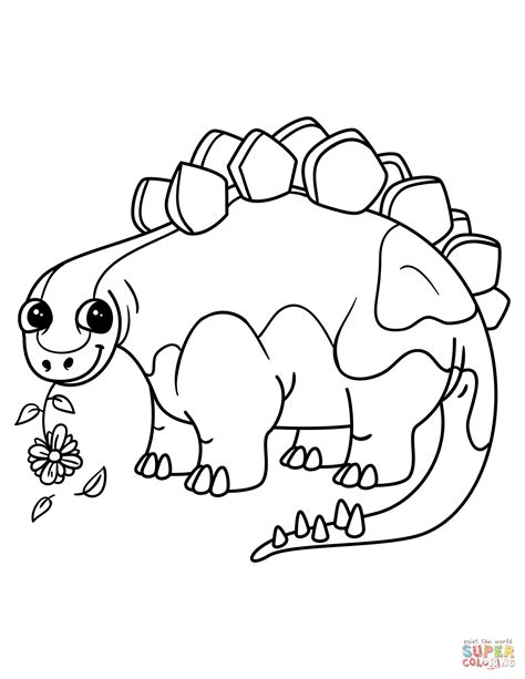cute stegosaurus coloring page  printable coloring pages