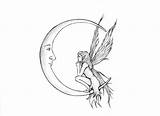 Moon Fairy Drawing Drawings Coloring Pages Fairies Deviantart Pi Cherry Tattoo Tattoos Mystical Designs Line Diagrammatic Mythical Body Mini Adult sketch template