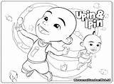 Upin Ipin Mewarnai Sketsa Kartun Colouring Mewarna Hitam Putih Boboiboy Buku Kumpulan Menggambar Ribut Ultraman sketch template