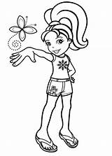 Pocket Polly Coloring Pages Cartoon sketch template