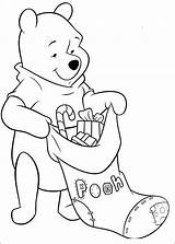 Winnie Pooh Christmas Coloring Pages Getcolorings sketch template