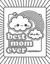 Coloring Mom Pages Ever Kawaii Printable Sheets Happy Thank Mothers Cute Birthday Drawing Colouring Dad Mother Color Rainbow Kids Clipart sketch template