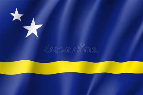 golvende nationale vlag van curacao eiland vector illustratie illustration  land
