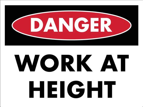 danger work  height sign