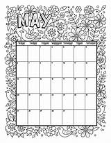 Calendar Coloring May sketch template
