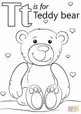 Letter Coloring Teddy Bear Pages Printable Preschool Worksheets Color Alphabet Supercoloring Kindergarten Colouring Sheets Book Lion Davemelillo Letters Puzzle Drawing sketch template