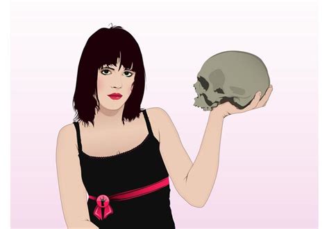 girl with skull download free vector art stock graphics and images