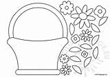 Basket Template Flower Flowers Coloring Printable Clipart Templates Easter Spring Crafts Card Quilt Coloringpage Eu Visit Library sketch template