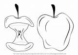 Apple Drawing Draw Step Fruit Fruits Sketch Simple Paintingvalley Pencil Drawings sketch template