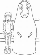 Ghibli Spirited Colorear Dibujos Chihiro Viagem Rosto Totoro Animes Incantata Ausmalen Haku Lineart Citta Coloriages Rostro Sketches Colorare Disegni Copyright sketch template