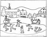 Coloring Winter Scene Pages Printable Village Beach Scenes Landscape Colouring Kids Drawing Christmas Sheets Getcolorings Print Adult Skating Color Disney sketch template