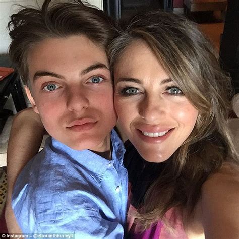 elizabeth hurley share s instagram selfies with son damian for his 14th birthday daily mail online