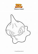 Pokemon Shuppet Supercolored Geist Ausmalbilder Meowth Alola sketch template