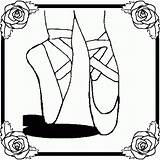 Ballet Ballerina Coloring4free Coloriage Ballerine Slippers sketch template