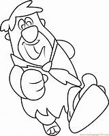 Fred Flintstone Coloring Running Pages Characters Coloringpages101 Color Online sketch template