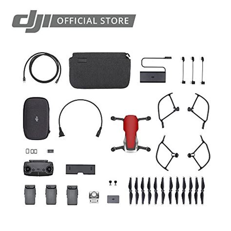 dji mavic air fly  combo flame red portable quadcopter drone