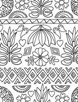 Folk Coloring Pages Color Mexican Pattern Books Add Adults Illustrations Just Amazon Adult Printable Original Customize Sheets Hang Book Embroidery sketch template