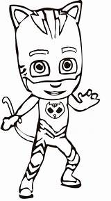 Pj Coloring Masks Pages Catboy Character Kids sketch template
