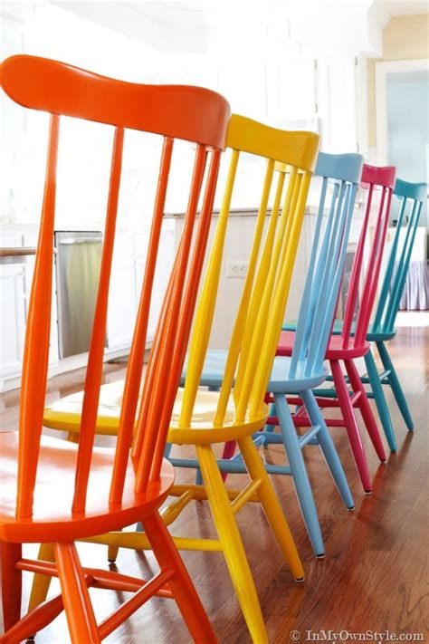 furniture makeover spray painting wood chairs