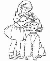 Dog Coloring Pages Girl Print Dogs Color Printable Girls Animal Her Puppy Cdec Cute Bossy Kids Owner Puppies Book Adult sketch template