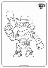 Brawl Stars Darryl Coloring Pages Sheriff Printable Whatsapp Tweet Email sketch template