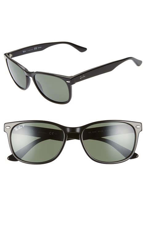 ray ban wayfarer mm polarized sunglasses  black  men lyst