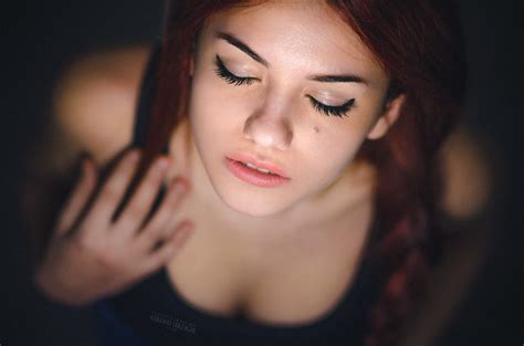 women face portrait redhead closed eyes wallpaper girls