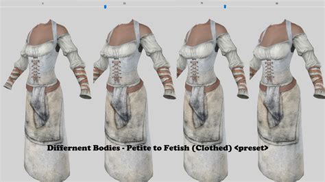 different bodies cbbe bodyslide presets at skyrim special edition