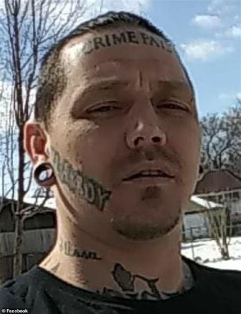 man with crime pays tattooed on his forehead arrested for the second