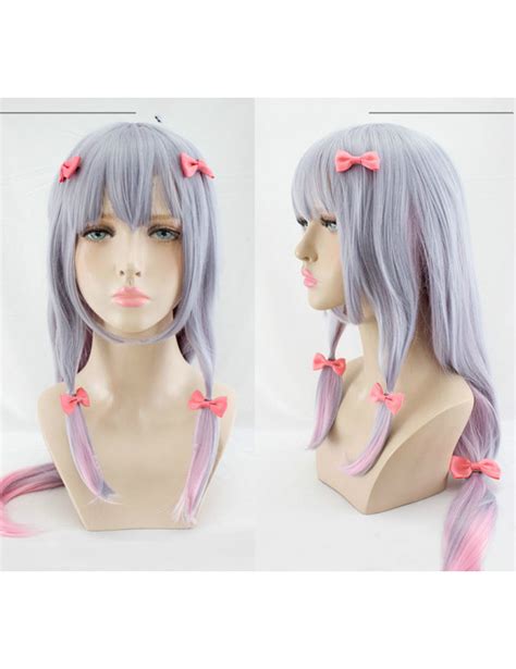 Eromanga Sensei Izumi Sagiri Silver Gradient Pink Synthetic Hair