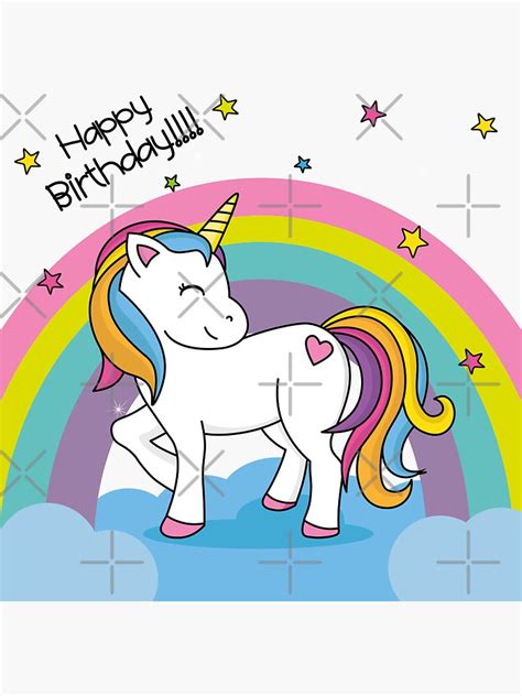 unicorn happy birthday  shirt sticker  sale  amymistore redbubble