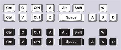 set  computer key combinations command set icons computer keyboard