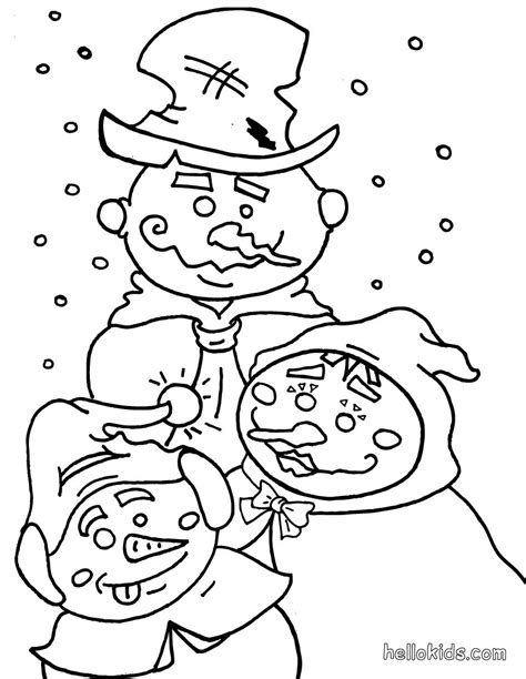 snowmen coloring pages hellokidscom