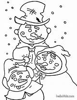 Coloring Snowman Snowmen Pages Christmas Color Frosty Print Hellokids Kids sketch template