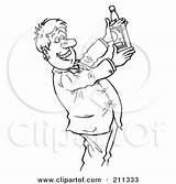 Coloring Liquor Outline Businessman Holding Bottle Royalty Clipart Illustration Bannykh Alex Rf Alcohol 2021 sketch template