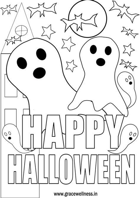happy halloween coloring page  kids   instant